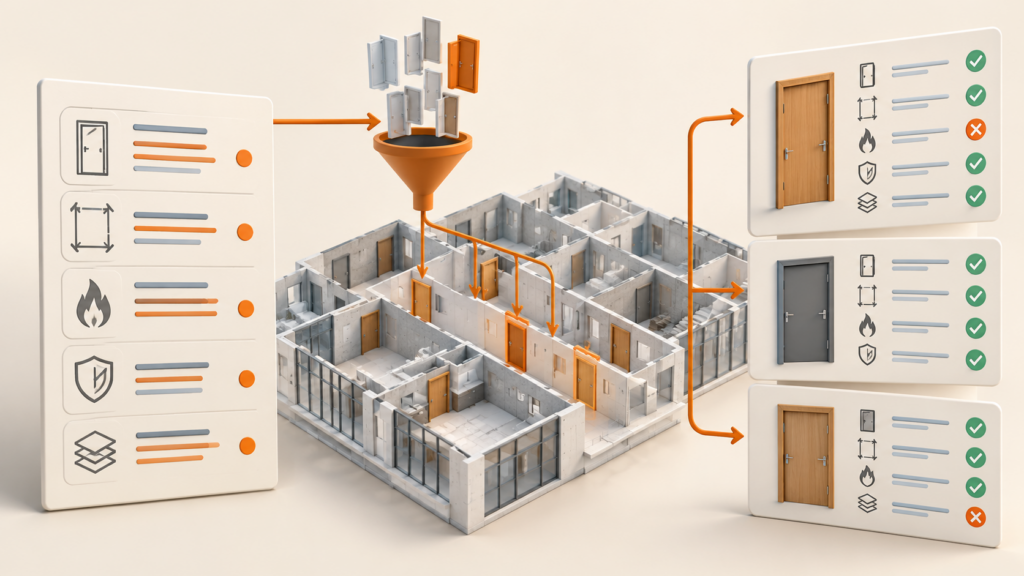 Modelo BIM y requisitos de información conectados a una comprobación de entrega.