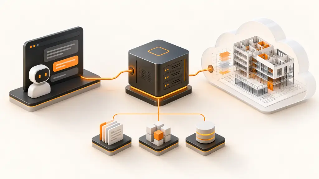 Un servidor de herramientas conecta una conversación de IA con datos de un modelo BIM.