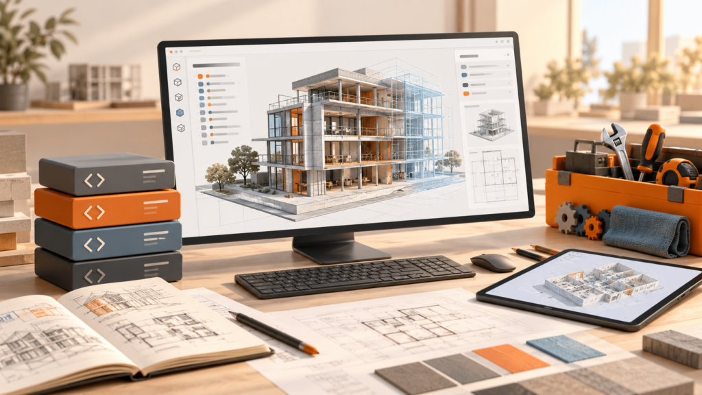 Puesto de trabajo que conecta el modelo arquitectónico con herramientas de programación y desarrollo de software.